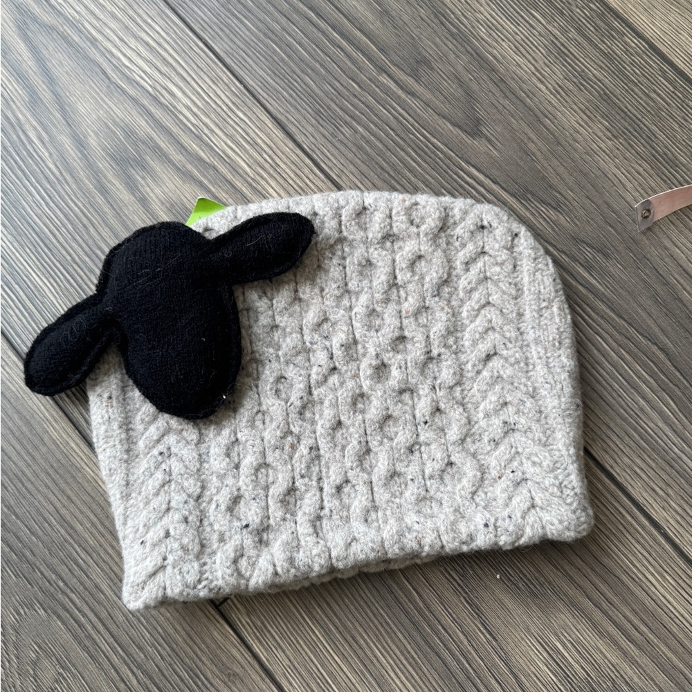 Cozy Gray Knit Hat with Black Accent